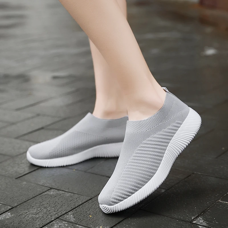 Women Vulcanized Shoes High Quality Women Sneakers Slip On Flats Shoes Women Loafers Plus Size 42 Walking Flat - Image 3