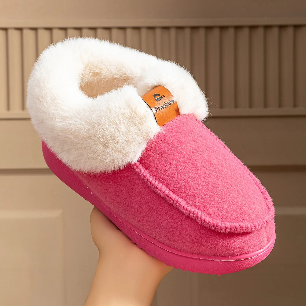 Platform Slippers Women Wedge Memory Foam TPR Non Slip Sole Warm Fuzzy Winter Durable Bedroom Shoes Cozy Comfort - Image 4