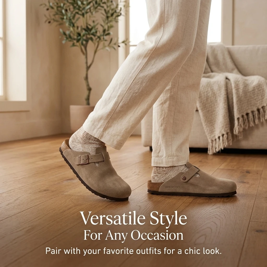 Men's and Women's Suede Cork Shoes, Famous Design, Adjustable Shoulder Straps, Comfortable Arch Support, Cork Shoes - Image 5