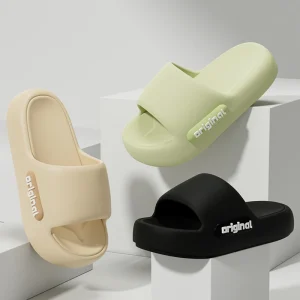 Thick Bottom Cloud Slippers Women Fashion Letter Print Platform Sandals Woman 2025 Comfortable Soft Sole Beach Pillow Slides