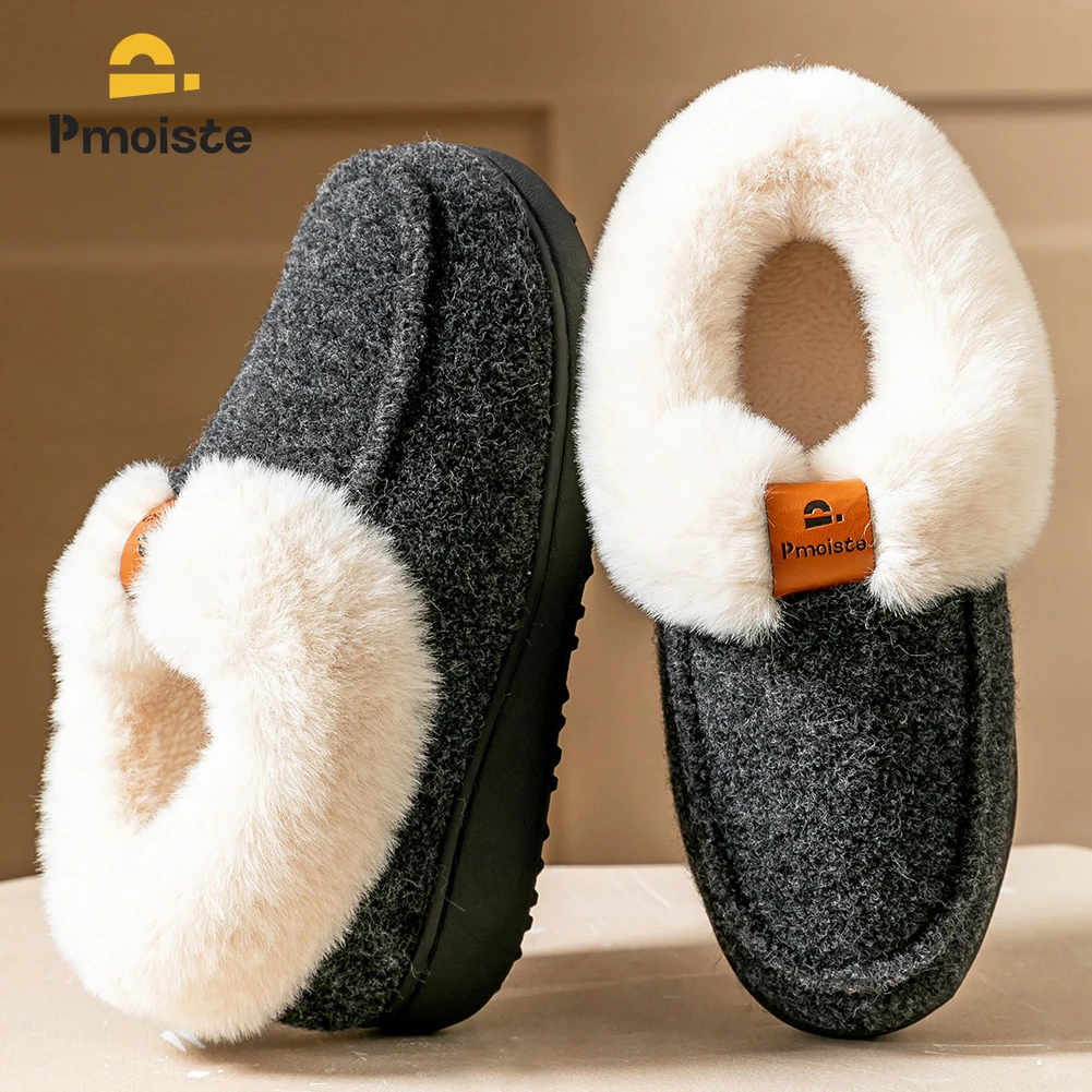 Platform Slippers Women Wedge Memory Foam TPR Non Slip Sole Warm Fuzzy Winter Durable Bedroom Shoes Cozy Comfort - Image 2