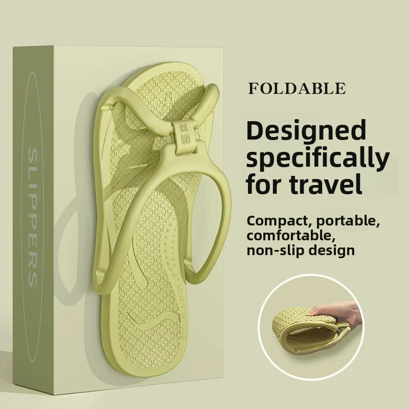 Foldable Travel Slippers Unisex EVA Flip Flops Hotel Non Slip Bathroom Indoor Outdoor Portable Lightweight Comfortable - Image 6