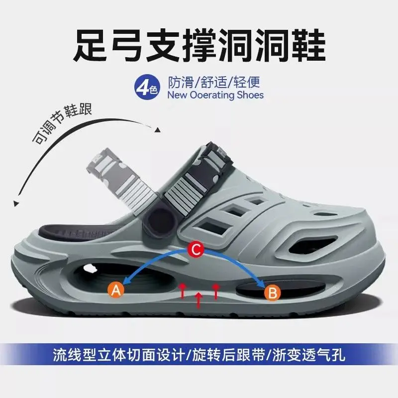 Men's hole shoes are simple and versatile, not smelly feet trendy new EVA soft-soled fashionable non-slip slippers for home wear - Image 2