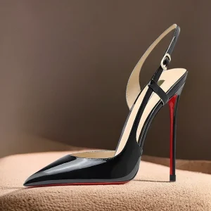 New side leakage hollowed out rear strap high-heeled sandals with black and white mirror and sexy temperament plus size shoes