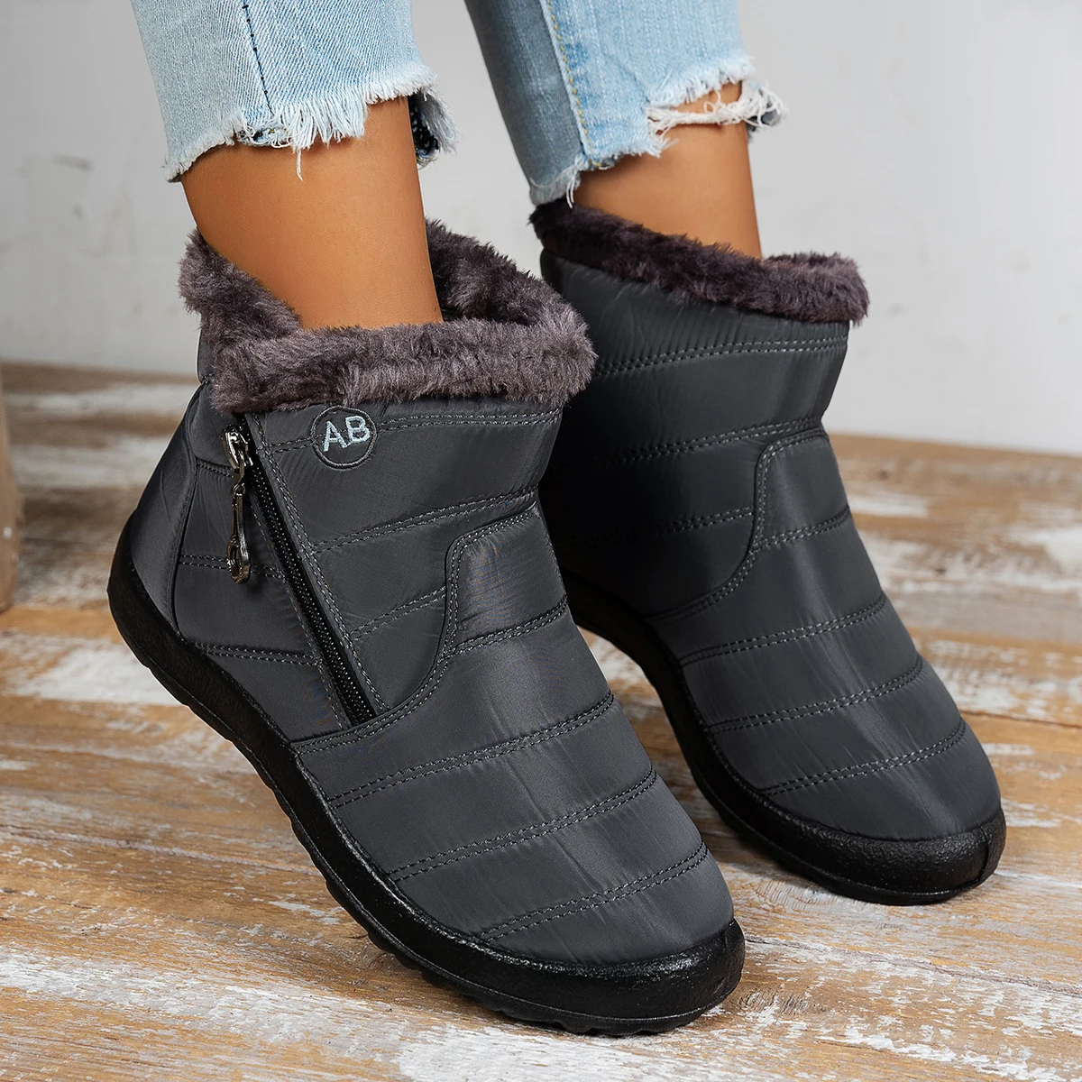Women's shoes Solid-color warm mid-calf cotton boots women's Winter shoes Cotton boots cheap shoes clearance free shipping - Image 3