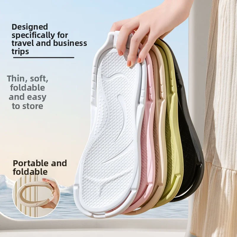 Foldable Travel Slippers Unisex EVA Flip Flops Hotel Non Slip Bathroom Indoor Outdoor Portable Lightweight Comfortable - Image 2