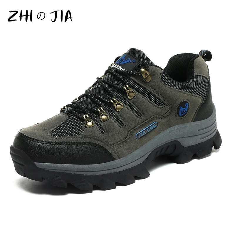 Outdoor Men's Sneaker Autumn Winter Couples Casual Shoes Mountaineering Shoes Men's Leather Walking Shoes Large Footwear - Image 2