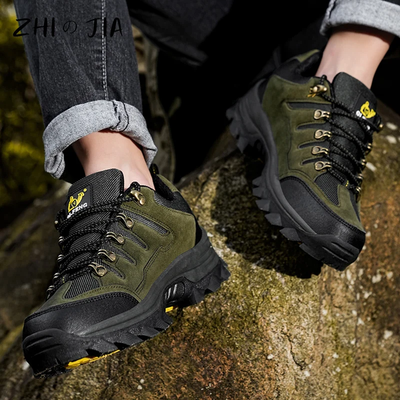 Outdoor Men's Sneaker Autumn Winter Couples Casual Shoes Mountaineering Shoes Men's Leather Walking Shoes Large Footwear - Image 6