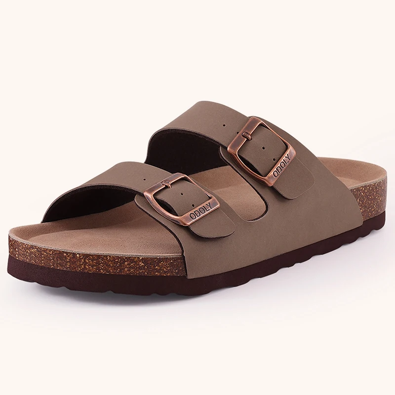Bebealy Women's Cork Footbed Slide Sandal Summer Men Mules Fashion Women Clogs Slippers Outdoor Beach Sandals Adjustable Buckle - Image 3