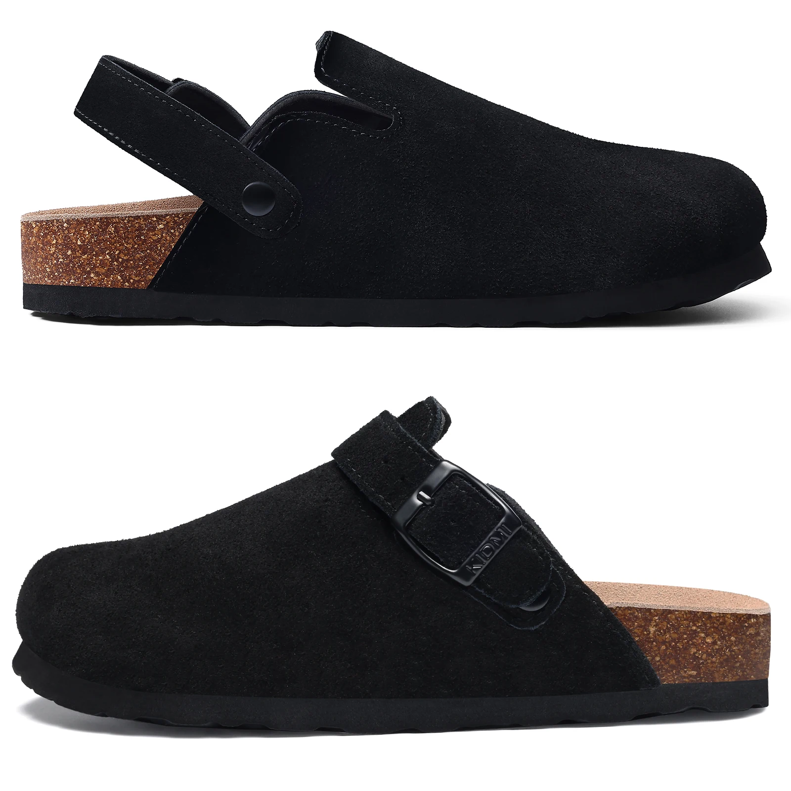 CRACOMIN Fashion Women's Clogs With Adjustable Strap Cork Footbed Leather Mules Slippers Unisex Outdoor Comfortable Potato Shoes - Image 2