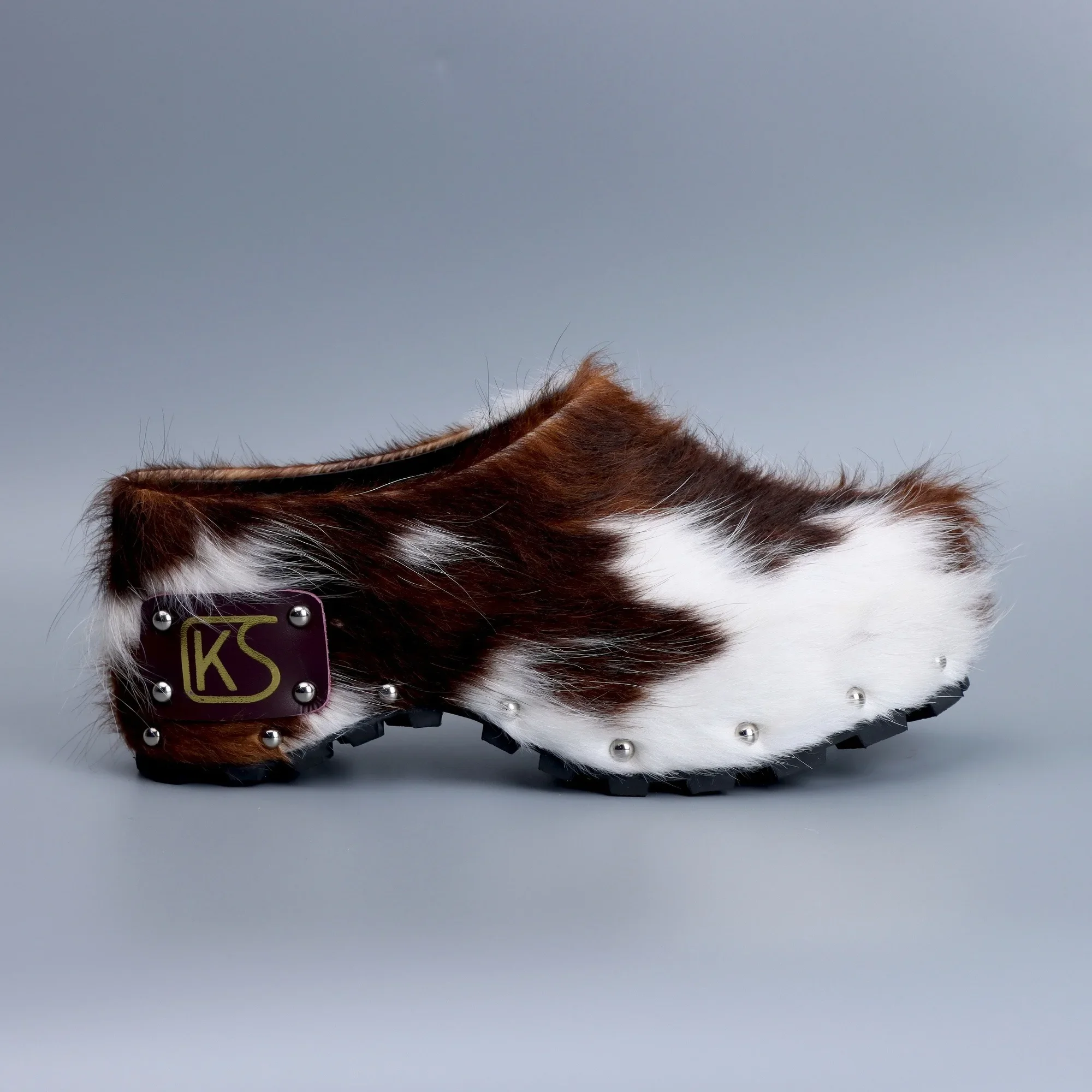 Women’s Cowhide Platform Clogs Sandals Wide Fit Comfort Designer Fur Shoes for Flat Feet, Soft Sole Anti-Slip Mules for All-Day - Image 5