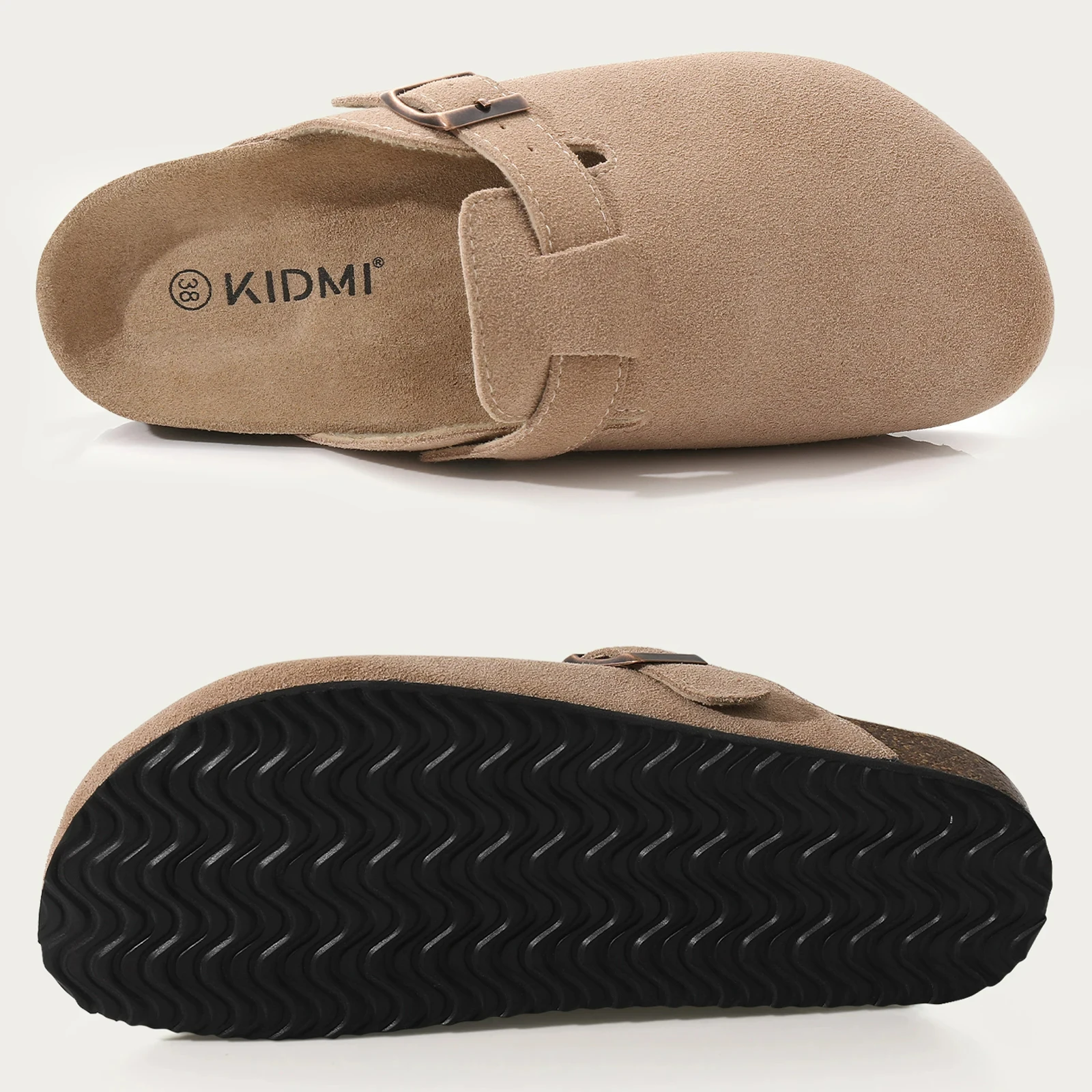 Crestar Cork Suede Mules Slippers For Women Fashion Men Clogs Shoes Classic Cork Antislip Outdoor Slippers With Arch Support - Image 6