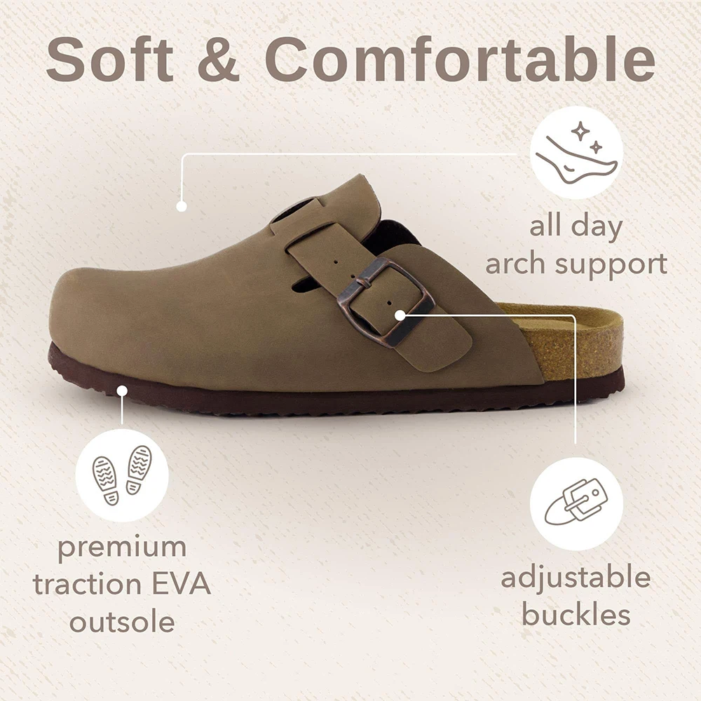 Bebealy Fashion Clogs for Women and Men Womens Suede Clogs-Mules Womens Mens House Slipers with Arch Support Soft Home Slippers - Image 4