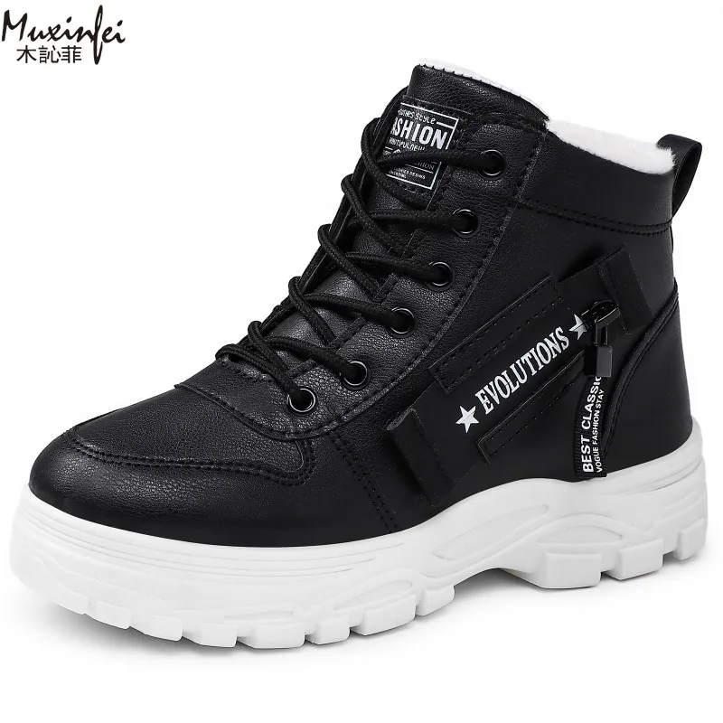 New Style Snow Boots for Men and Women Fashionable and Warm Thick Cotton Shoes Waterproof Lace Up Mid Tube Cotton Boots 35-45 - Image 4