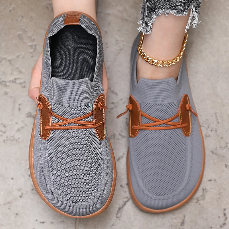 Women' Simple Wide Footed Sneakers Minimalist Mesh Comfortable Zero Drop Shoe New Breathable Fashionable Barefoot Sneakers Women