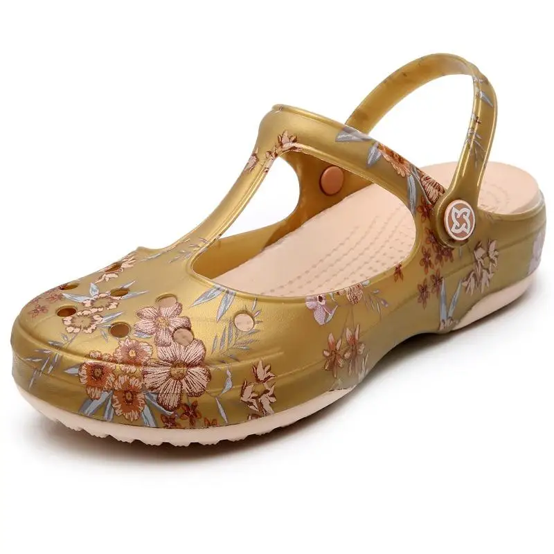 35-41 Womens Sandals Summer Female Mules Clogs Garden Shoes Mujer Slippers Soft Bottom Breathable Print Jelly Beach Zapatos y42 - Image 5