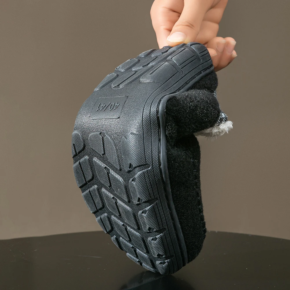 Winter Slippers for men Mark Line TPR Sole Comfortable Felt Warm Non Slip Soft Memory Foam Cushion House Shoes - Image 5
