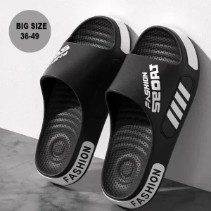Big Size 40-45 Men Slippers Summer Flat Sole Home Slippers For Women Man Open Toe Trend Slides Couple Light Beach Shoes Sandals