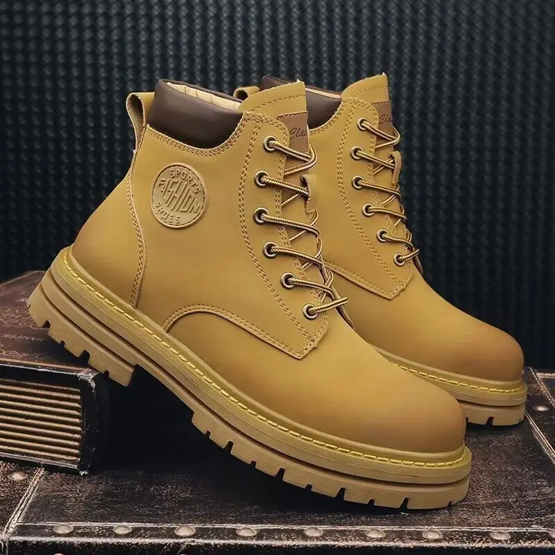 New autumn men shoes boots High Top Fashion Motorcycle Leather Shoes Outdoor leisure comfortable Boots male Lace-Up Botas - Image 3