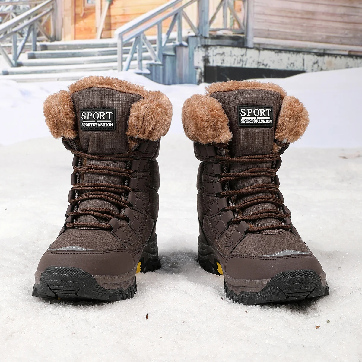 New Women's Boots Winter High Quality Keep Warm Mid-Calf Waterproof Snow Boots Women Comfortable Ladies Thigh High Hiking Boots - Image 4