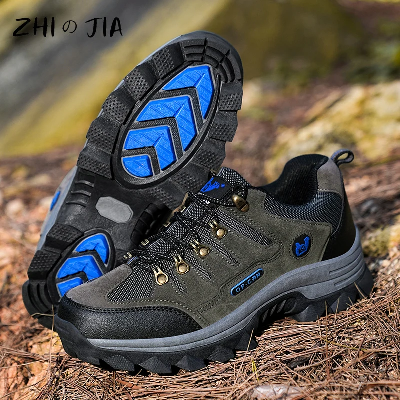 Outdoor Men's Sneaker Autumn Winter Couples Casual Shoes Mountaineering Shoes Men's Leather Walking Shoes Large Footwear - Image 4