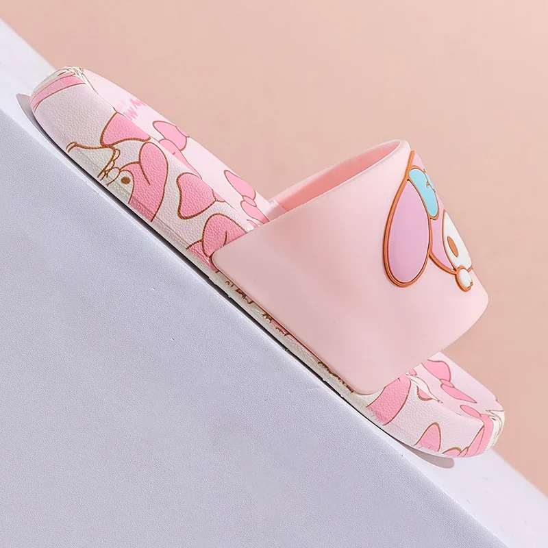 Sanrio Hello Kitty Summer Slippers Kawaii Kuromi My Melody Cinnamoroll Anime Outdoor Bathroom Beach Anti-Slip Sandal For Girls - Image 4