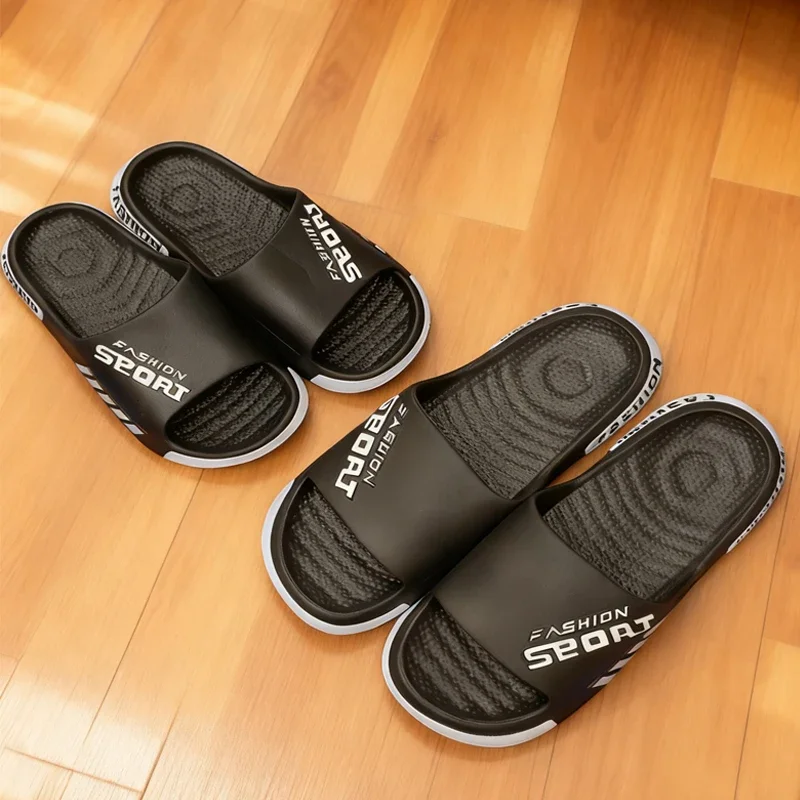 Big Size 40-45 Men Slippers Summer Flat Sole Home Slippers For Women Man Open Toe Trend Slides Couple Light Beach Shoes Sandals - Image 3
