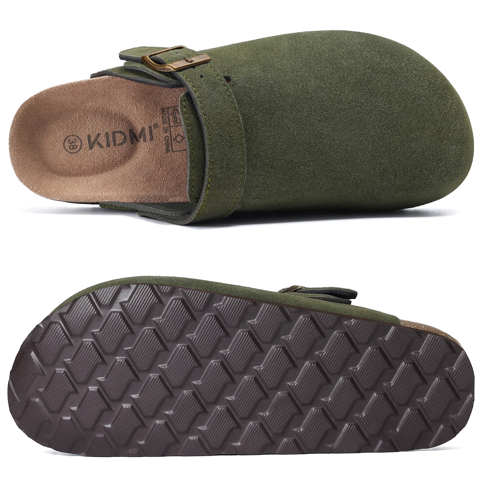 Goosecret Cow Suede Women's Potato Shoes With Adjustable Strap Cork Insole Mules Outdoor Unisex Clogs Slippers With Arch Support - Image 3
