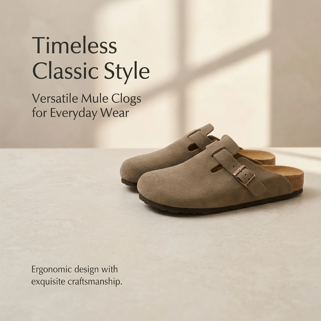 Men's and Women's Suede Cork Shoes, Famous Design, Adjustable Shoulder Straps, Comfortable Arch Support, Cork Shoes - Image 2