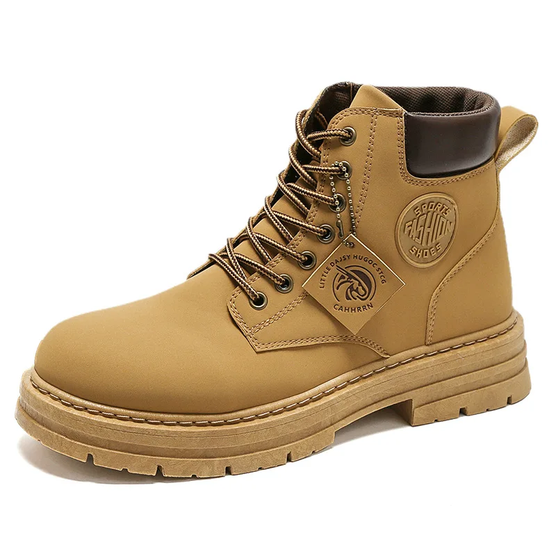 New autumn men shoes boots High Top Fashion Motorcycle Leather Shoes Outdoor leisure comfortable Boots male Lace-Up Botas - Image 5