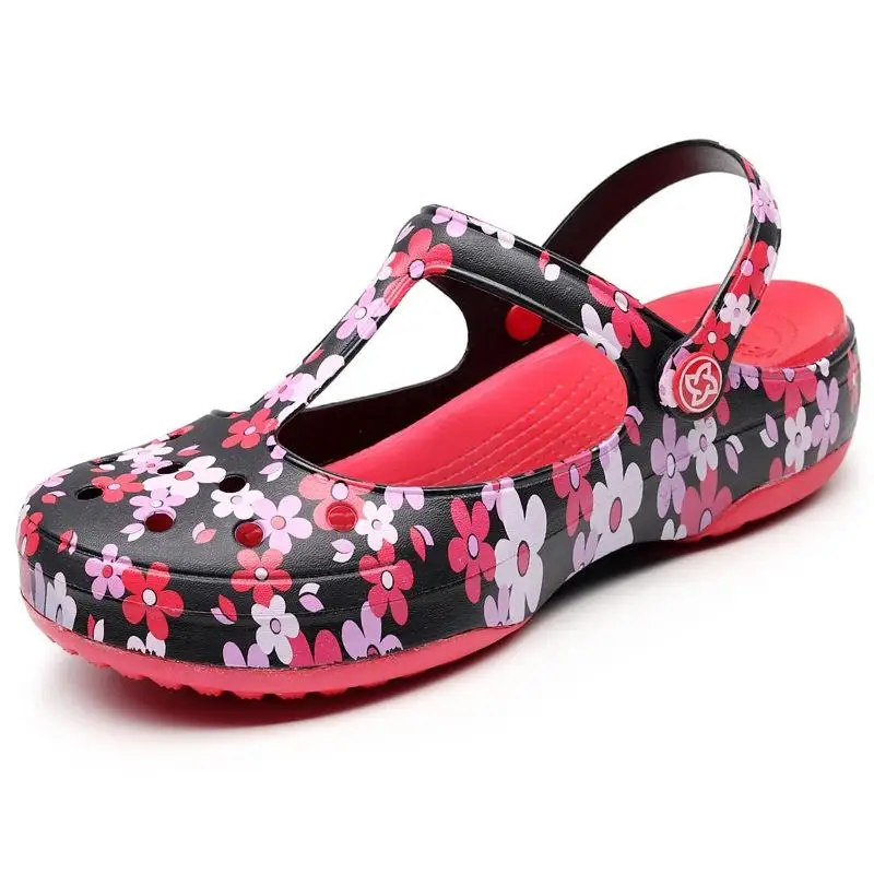 35-41 Womens Sandals Summer Female Mules Clogs Garden Shoes Mujer Slippers Soft Bottom Breathable Print Jelly Beach Zapatos y42 - Image 2
