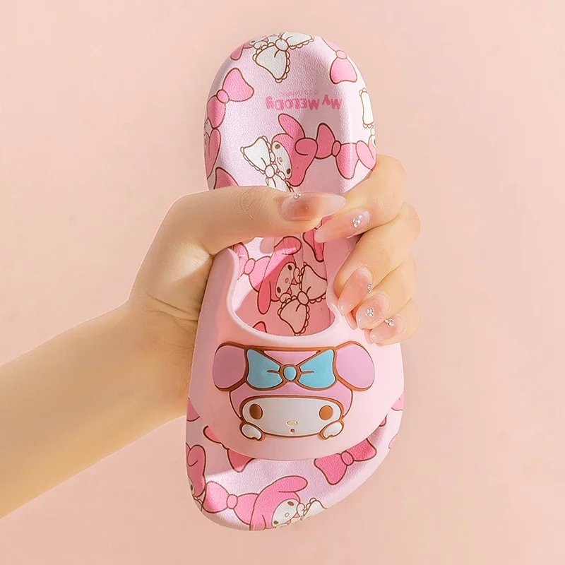 Sanrio Hello Kitty Summer Slippers Kawaii Kuromi My Melody Cinnamoroll Anime Outdoor Bathroom Beach Anti-Slip Sandal For Girls - Image 5