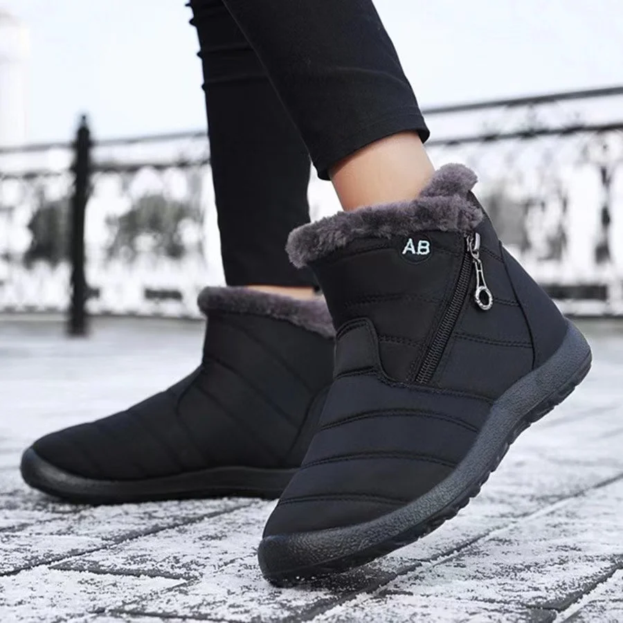 Women's shoes Solid-color warm mid-calf cotton boots women's Winter shoes Cotton boots cheap shoes clearance free shipping