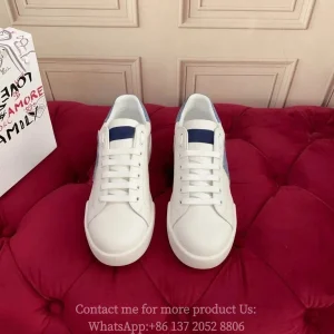 Italian High-End Luxurious Casual Lace-Up Lettered Men's Sports Shoes, Fashionable And Versatile Women's White Sneakers C666