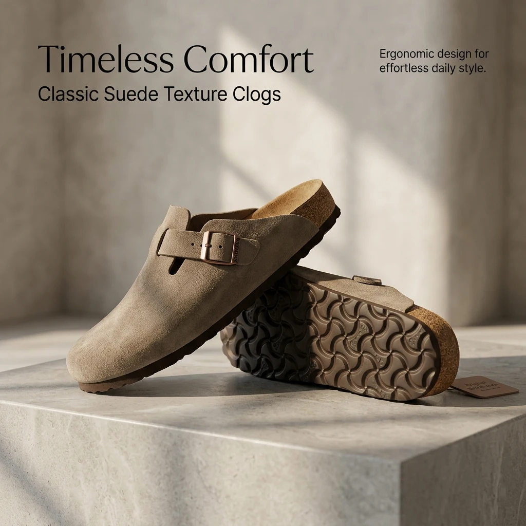 Men's and Women's Suede Cork Shoes, Famous Design, Adjustable Shoulder Straps, Comfortable Arch Support, Cork Shoes - Image 3