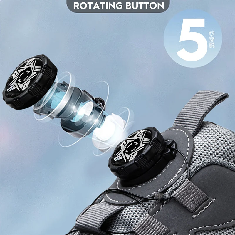 Rotating Button Safety Shoes Men Anti-smash Anti-puncture Work Shoes Fashion Men Safety Sport Shoes Security Protective BootsMen - Image 3