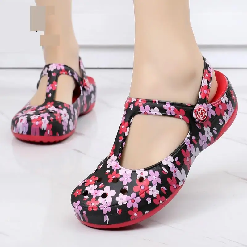 35-41 Womens Sandals Summer Female Mules Clogs Garden Shoes Mujer Slippers Soft Bottom Breathable Print Jelly Beach Zapatos y42 - Image 6