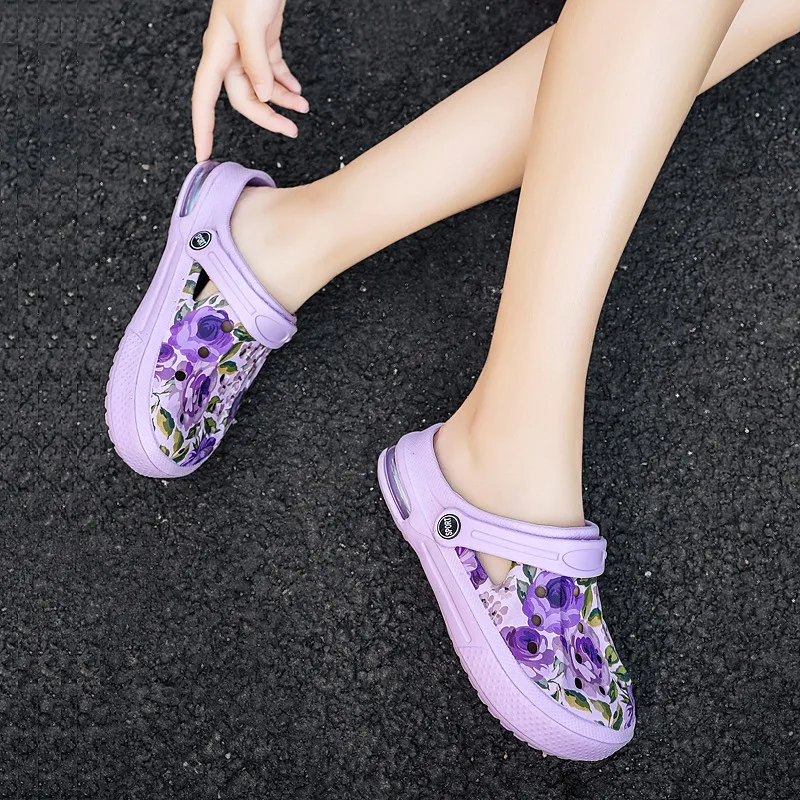 2006 Women's Ethnic Shoes Clogs Soft Sole Two-way Wear for Beach Mules and Pool Women Garden Slides Indoor Nursing Clogs Sandals - Image 3
