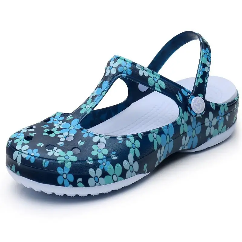 35-41 Womens Sandals Summer Female Mules Clogs Garden Shoes Mujer Slippers Soft Bottom Breathable Print Jelly Beach Zapatos y42 - Image 3