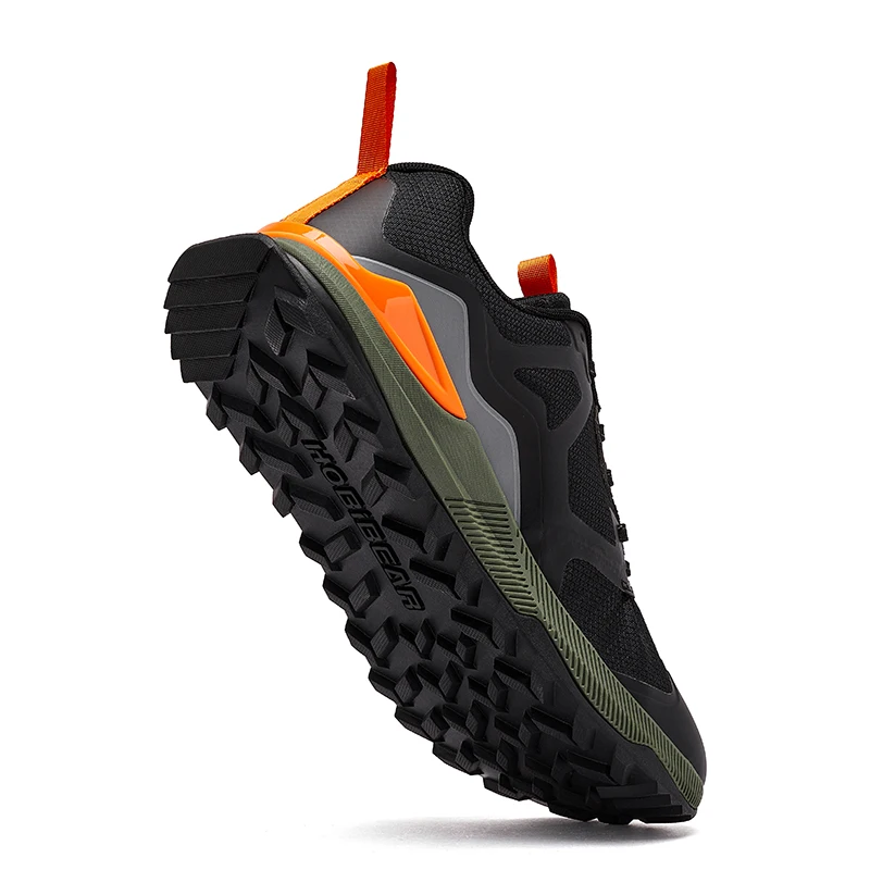 HOBIBEAR Unisex Hiking Sneakers Lace-Up Walking Shoes Outdoor Travel Artificial Leather Sneakers - Image 2